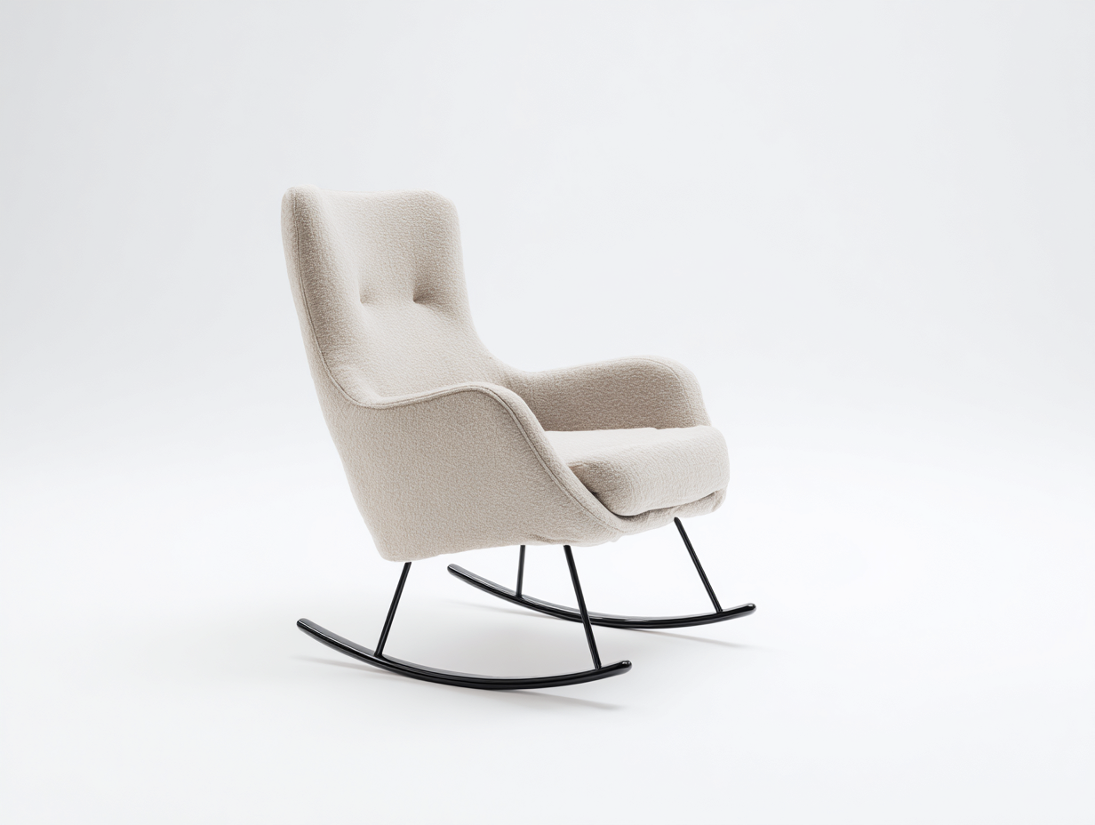 Mecedoras - tela-metal - 93x71x97 cm - beige claro - estilo moderno-Casaupshop