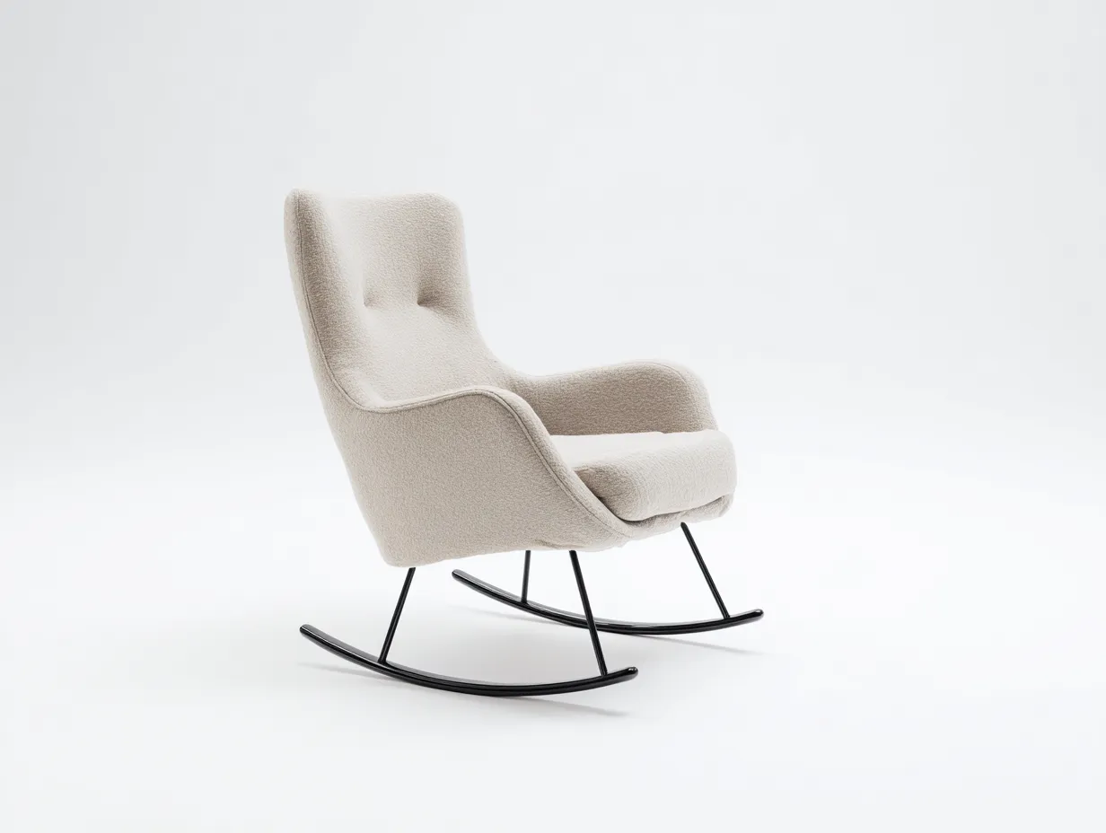 Mecedoras - tela-metal - 93x71x97 cm - beige claro - estilo moderno-Casaupshop