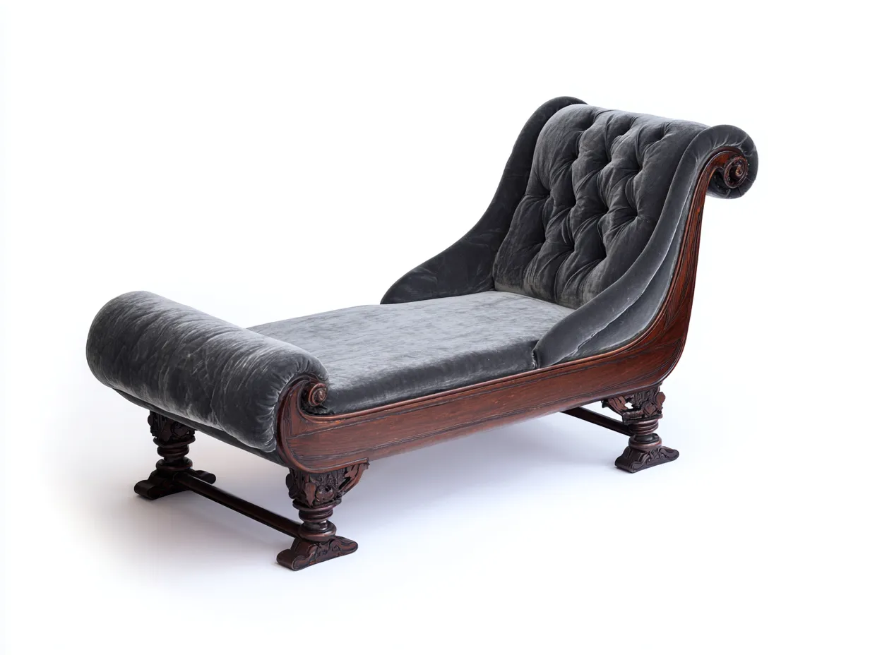 Chaise longue-terciopelo-madera-182x76x88 cm-gris oscuro-clásico-Casaupshop