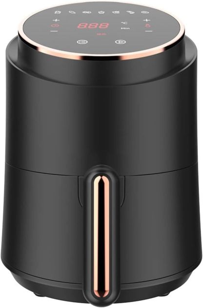 Freidora de Aire OCMOH 1,5L 1230W Compacta sin Aceite Horno Pequeño Pantalla de Vidrio Templado Cesta Antiadherente Silenciosa Apta Lavavajillas-Cottauphut