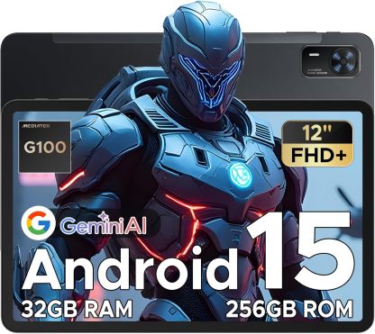 DOOGEE Tab E3+ 12" Android 15 Helio G100 32GB RAM 256GB 2TB TF 4G Dual SIM 8800mAh Negra-Cottauphut