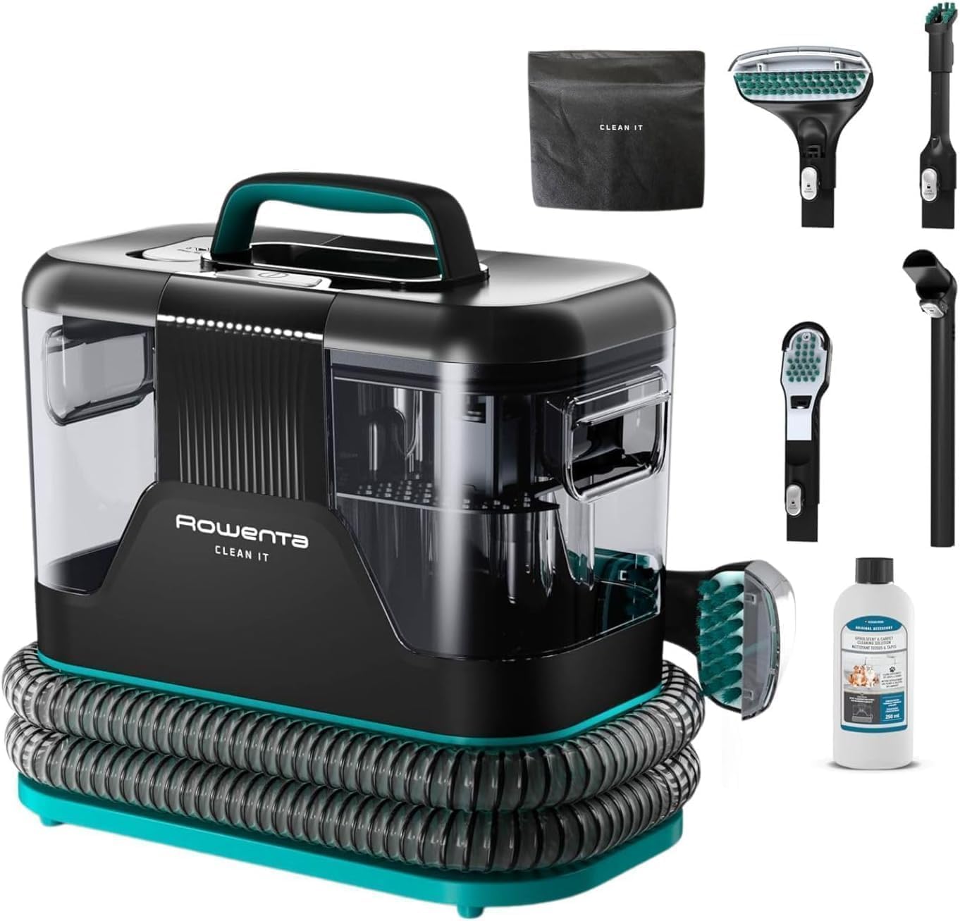 Rowenta Clean It IN5020F0 Aspirador de Tapicerías 750W 13,5 kPa, 6 Accesorios, Capacidad 2,3L, Limpieza para Mascotas, Alfombras e Interior de Coche-Cottauphut