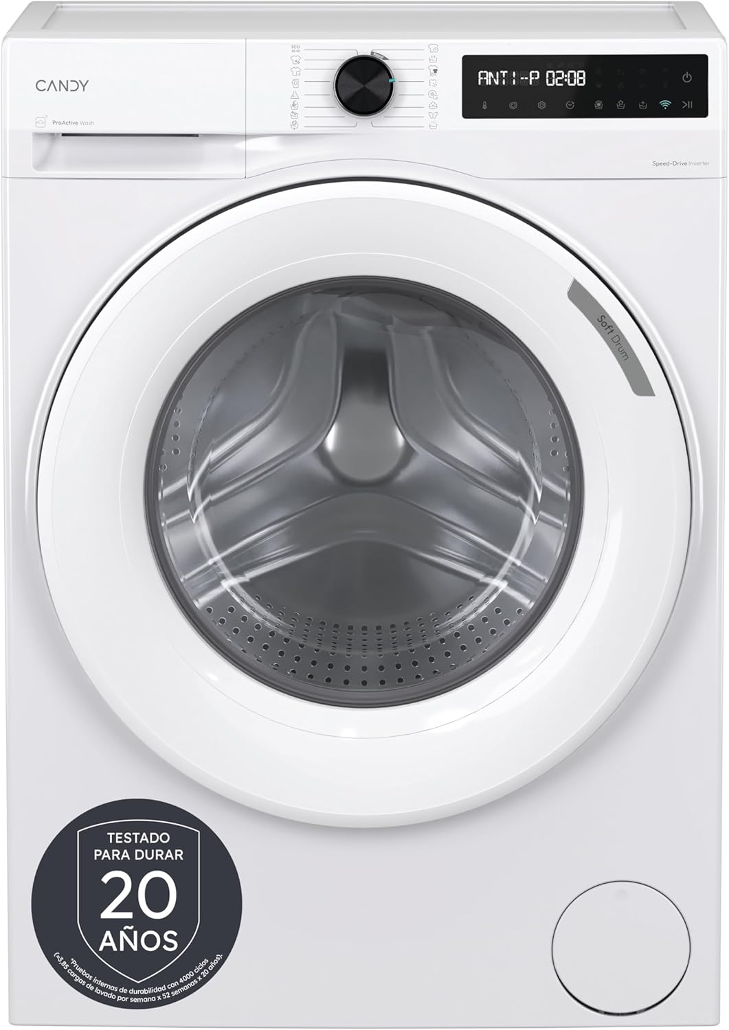 Candy ProWash 500 BR 48SL6-S Lavadora 8Kg 1400RPM - WiFi, 16 Ciclos, Motor Inverter SpeedDrive, Inicio Diferido 24H, 49cm Fondo, Blanca-Cottauphut