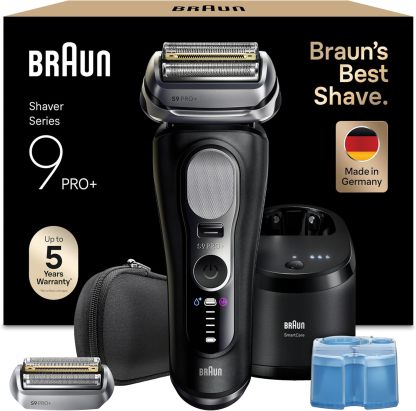 Braun Series 9 Pro Afeitadora Eléctrica Hombre 9660CCPS, Tecnología 5 en 1, Seco y Mojado, 60 Min Autonomía, Centro de Limpieza, 1 Cabezal Extra, Estuche de Viaje, Negro-Cottauphut