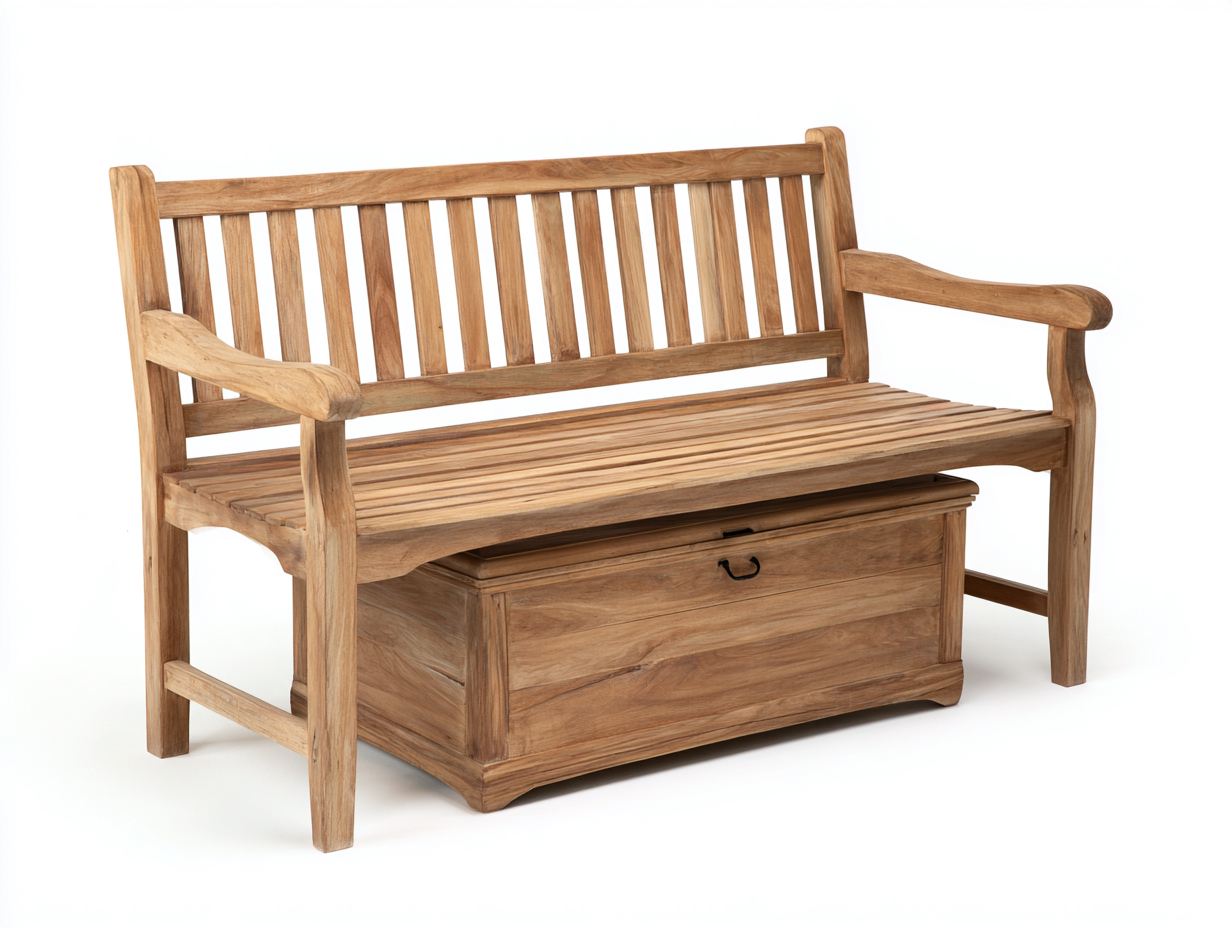 Banco de jardín - madera - 150x60x88 cm - madera natural - estilo clásico exterior-Cottauphut