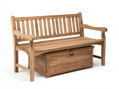 Banco de jardín - madera - 150x60x88 cm - madera natural - estilo clásico exterior-Cottauphut