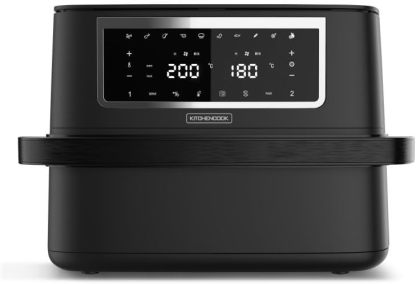 Freidora sin aceite Kitchen Cook AIRMEDW 10 L 2600 W Negra con función de zona dual-Cottauphut