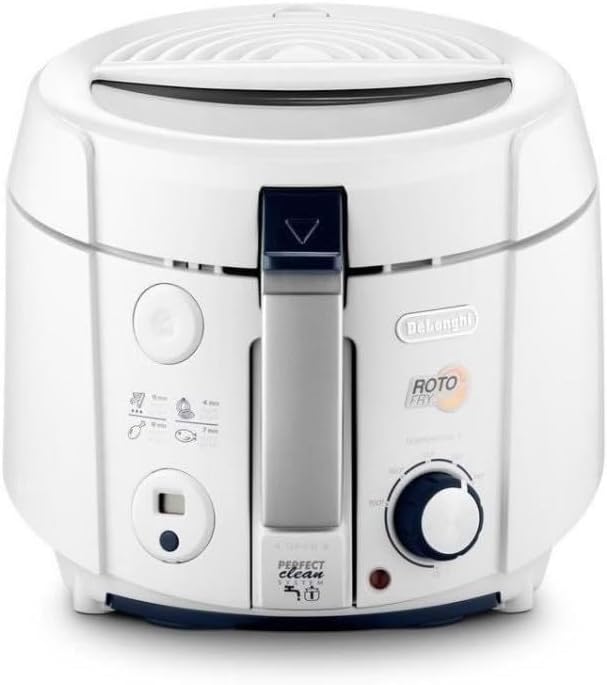 DeLonghi F38436 – Freidora Eléctrica, 1,5L, 1800W, Blanco, Acero Inoxidable-Cottauphut