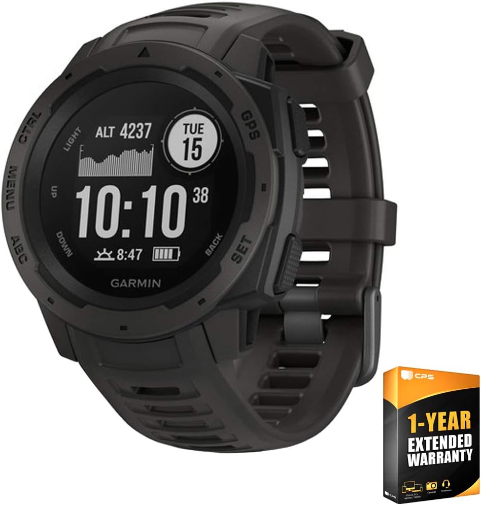 Garmin 010-02064-00 Instinct Reloj con GPS integrado, unisex, grafito, pantalla 1,27", rastreador multideportivo con navegación TracBack-Cottauphut