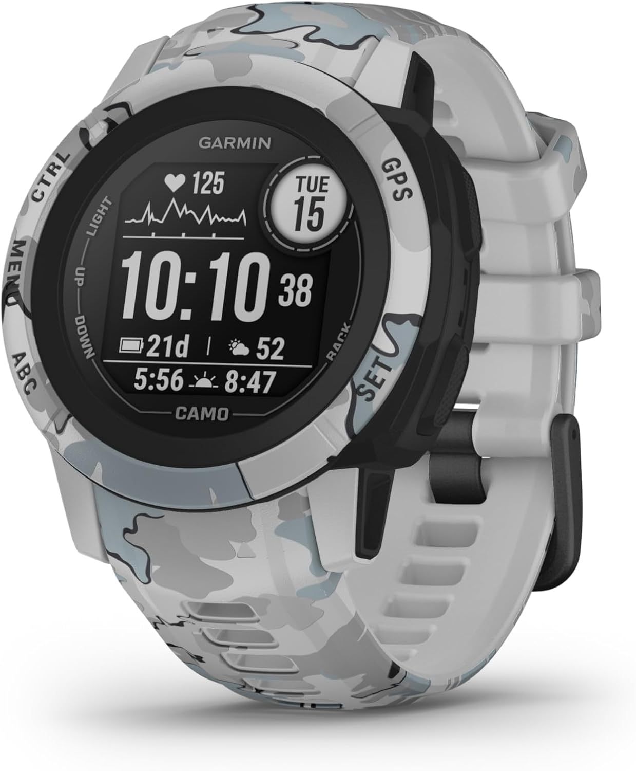 Garmin Instinct 2S Camo Reloj inteligente con GPS integrado, resistente al agua, funciones deportivas, pulsioximetría y puntuación de sueño, notificaciones smartphone, Gris, reacondicionado-Cottauphut