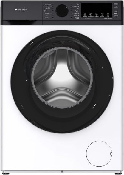 Aspes AL8202AIDV Lavadora Carga Frontal 8Kg 1600W 1200RPM - Motor Inverter, 11 Programas, Stop&Go, Tambor Diamante, Clase A, Blanca-Cottauphut