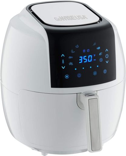 GoWISE USA XL Freidora de Aire Digital 8 en 1 5,8 Qt 1700W - Control Táctil, Temporizador, Incluye Libro de Recetas, Blanco-Cottauphut