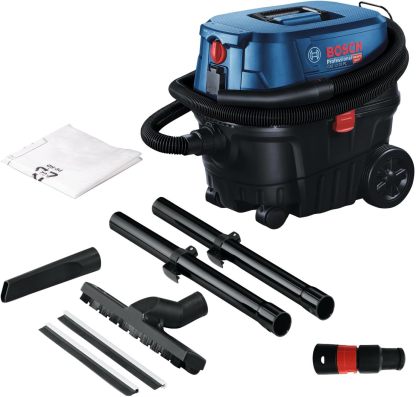 Bosch Professional GAS 12-25 PL Aspirador en Seco y Húmedo 1250W, 65 l/s, 200 mbar, Filtro HEPA, Depósito 25L con Boquilla para Ranuras-Cottauphut