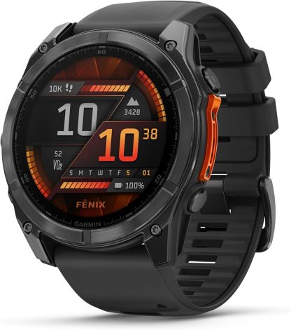 Garmin fenix 8 51mm Reloj GPS multideporte de alto rendimiento con pantalla táctil AMOLED 1,4", linterna LED, altavoz y micrófono integrados, mapas, hasta 29 días de autonomía, Negro-Cottauphut