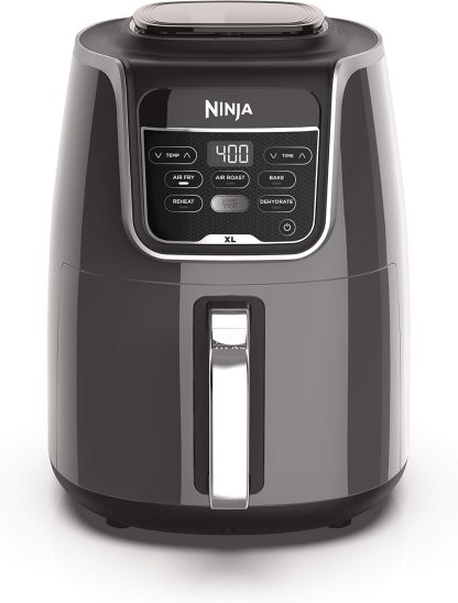 Ninja AF150AMZ Freidora de Aire XL 5,5 Qt 1750W - Multifunción para Freír, Asar, Hornear, Recalentar y Deshidratar, Cesta Antiadherente, Gris-Cottauphut