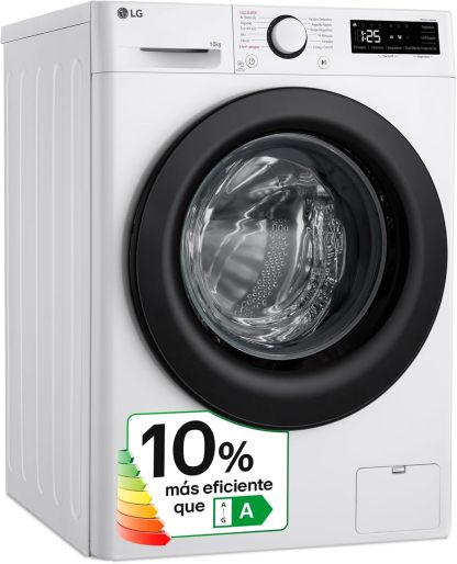 LG Lavadora Inteligente F4WR5010A6W Serie 500 10 kg, 1400 rpm, AI Direct Drive, Vapor Steam, Clase A, Blanca-Cottauphut