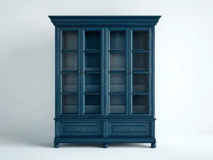 Vitrinas - madera-vidrio - 132x45x198 cm - azul oscuro - estilo clásico-Cottauphut