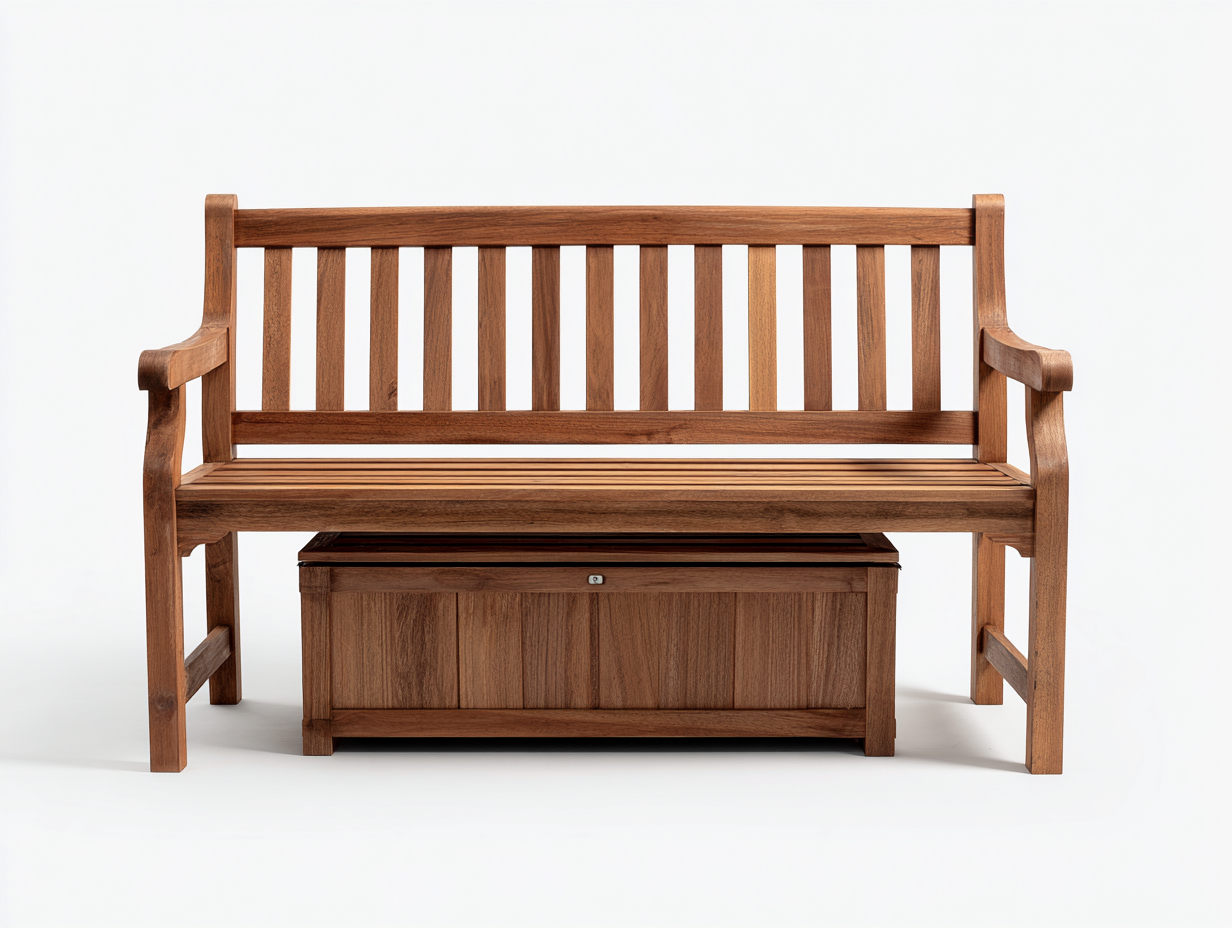 Bancos de jardín - madera - 140x62x90 cm - madera natural - estilo funcional exterior con almacenamiento-Cottauphut