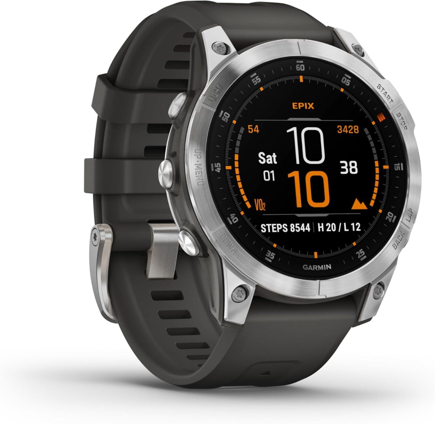 Garmin EPIX 2 Reloj GPS multideporte reacondicionado, pantalla táctil AMOLED 1,3", frecuencia cardíaca, mapas y música, 64 GB, hasta 16 días de batería, Plata Gris, TU EU-Cottauphut