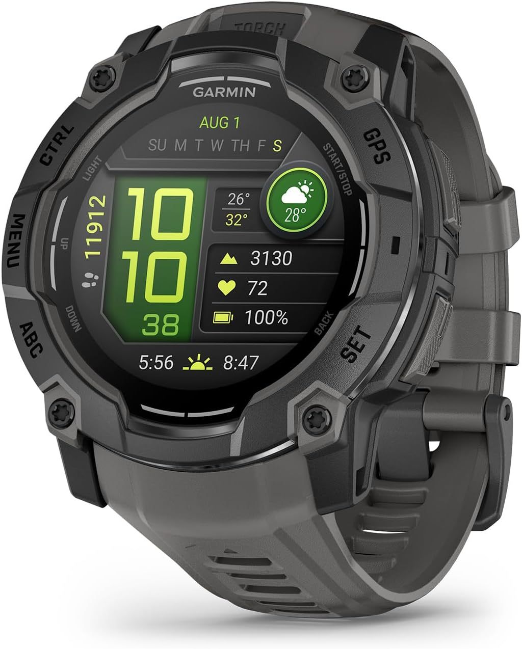 Garmin Instinct 3 Smartwatch con GPS integrado, pantalla 1,3" redonda, 4 GB memoria, Bluetooth, batería ion litio, Garmin OS-Cottauphut