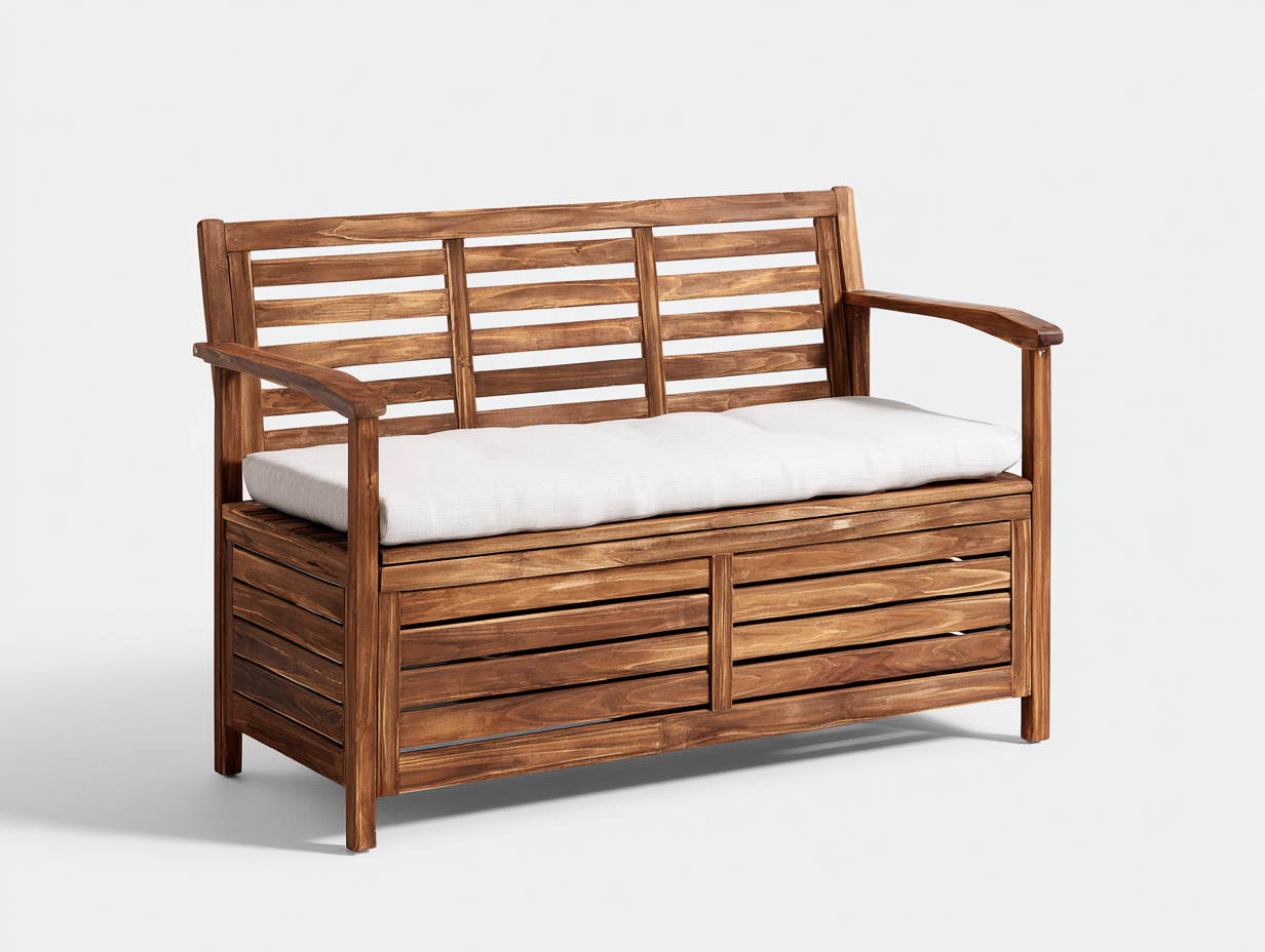 Banco de jardín - madera - 145x62x86 cm - madera marrón - estilo exterior funcional-Cottauphut