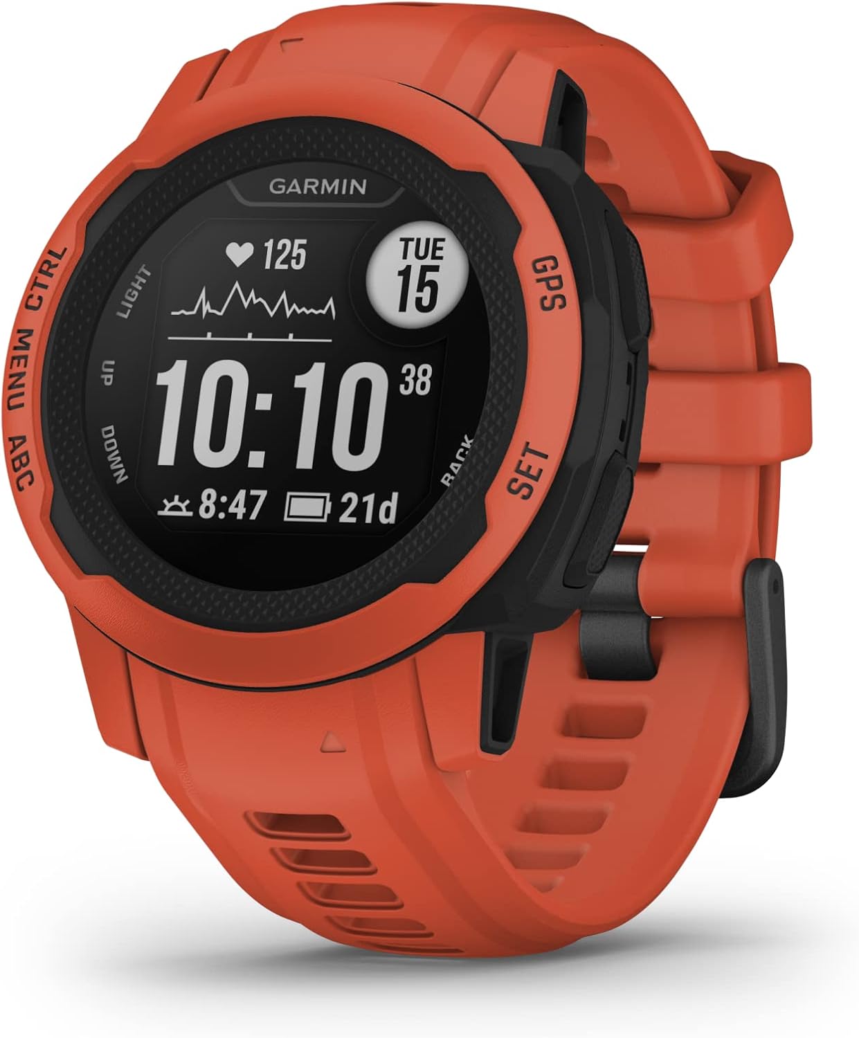 Garmin Instinct 2S Reloj inteligente con GPS integrado, resistente al agua, funciones deportivas, pulsioximetría y puntuación de sueño, notificaciones smartphone, Rojo, reacondicionado-Cottauphut