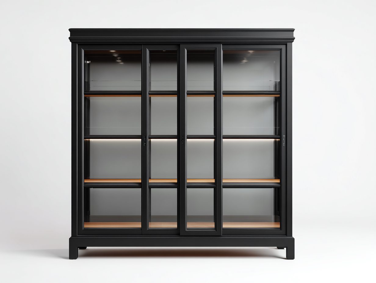 Vitrinas - madera-vidrio - 156x41x196 cm - negro - estilo contemporáneo-Cottauphut