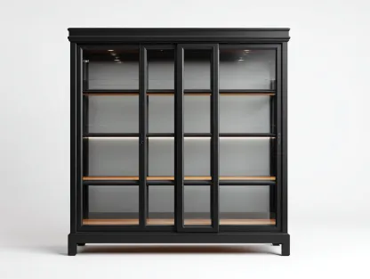 Vitrinas - madera-vidrio - 156x41x196 cm - negro - estilo contemporáneo-Cottauphut