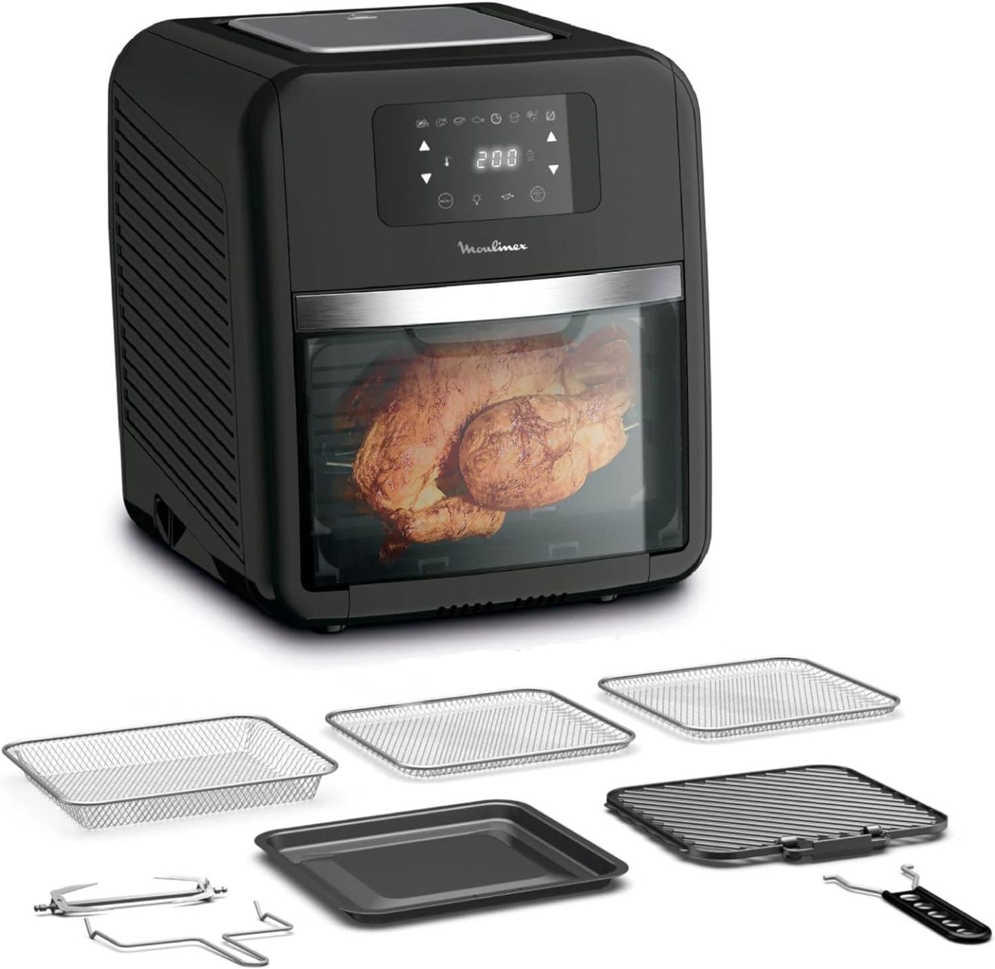 Moulinex Easy Fry Oven Grill – 11L, Freidora de Aire, Grill y Horno, 9 Funciones en 1, 8 Programas, Hasta 3 Comidas a la Vez, Temperatura Regulable, Grill Antiadherente, Recetario Digital, AL5018-Cottauphut
