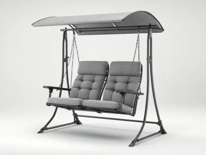 Silla colgante - Metal-Tejido - 198x128x172 cm - Gris claro/Negro - Estilo moderno-Cottauphut