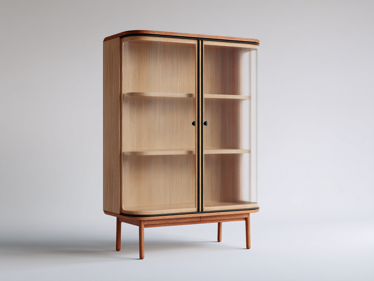 Vitrinas - madera-vidrio - 88x42x155 cm - madera natural - estilo escandinavo-Cottauphut