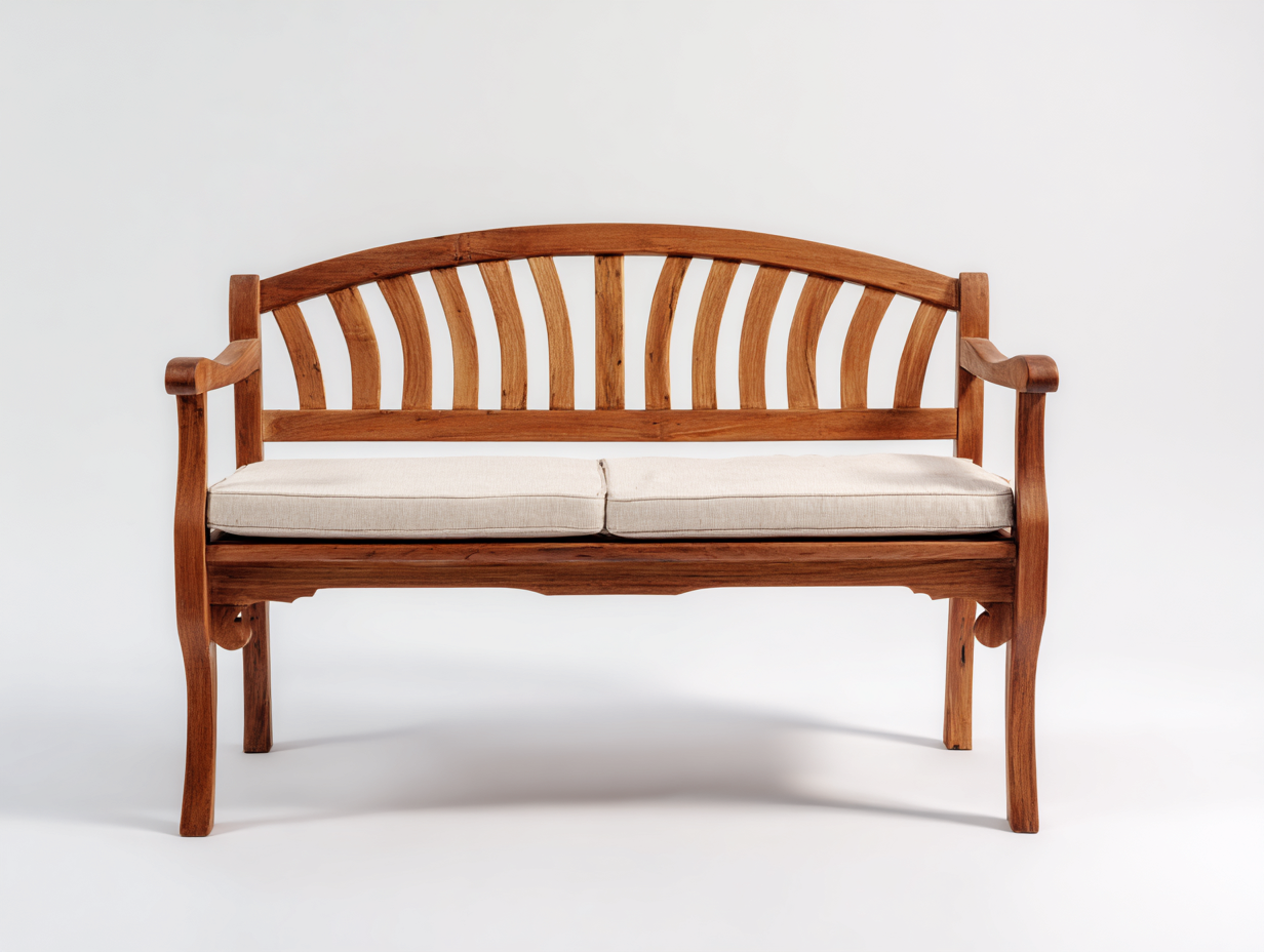 Bancos de jardín - madera-tejido - 145x60x88 cm - madera marrón/beige claro - estilo clásico exterior-Cottauphut