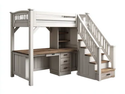 Literas - Madera maciza-MDF - 212x107x182 cm - Blanco/Madera natural - Estilo funcional juvenil-Cozygohut