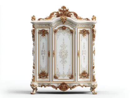 Armarios-madera-180x60x210 cm-Blanco/Dorado-estilo barroco-Cozygohut