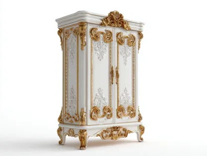 Armarios-madera-120x58x215 cm-Blanco/Dorado-estilo barroco-Cozygohut