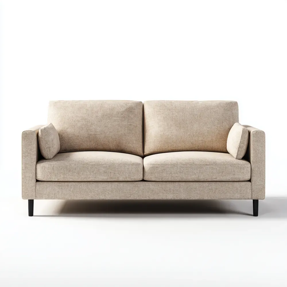 Canapé 2 places Tissu 150x85x90 cm – Beige – Design Contemporain