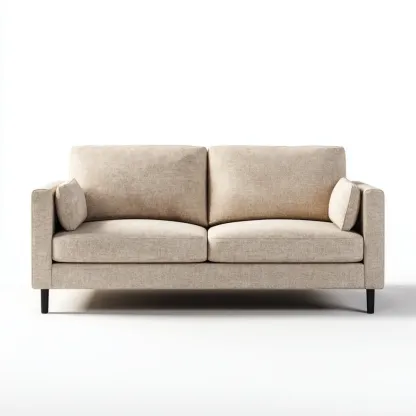 Canapé 2 places Tissu 150x85x90 cm – Beige – Design Contemporain