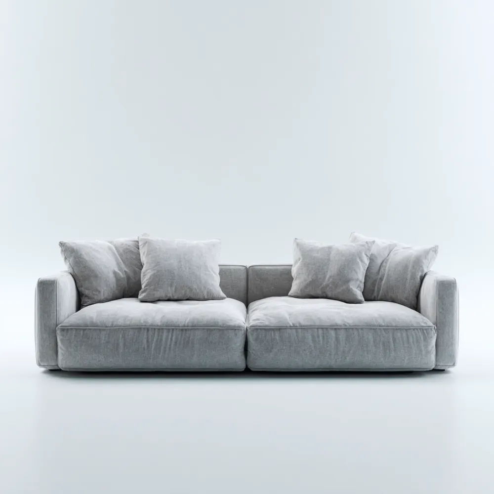 Canapé 2 places 180x90x85 cm - Gris Clair - Design Moderne