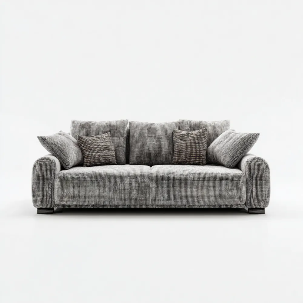 Canapé 2 places en Velours 200x90x85 cm - Gris Élégant - Design Contemporain