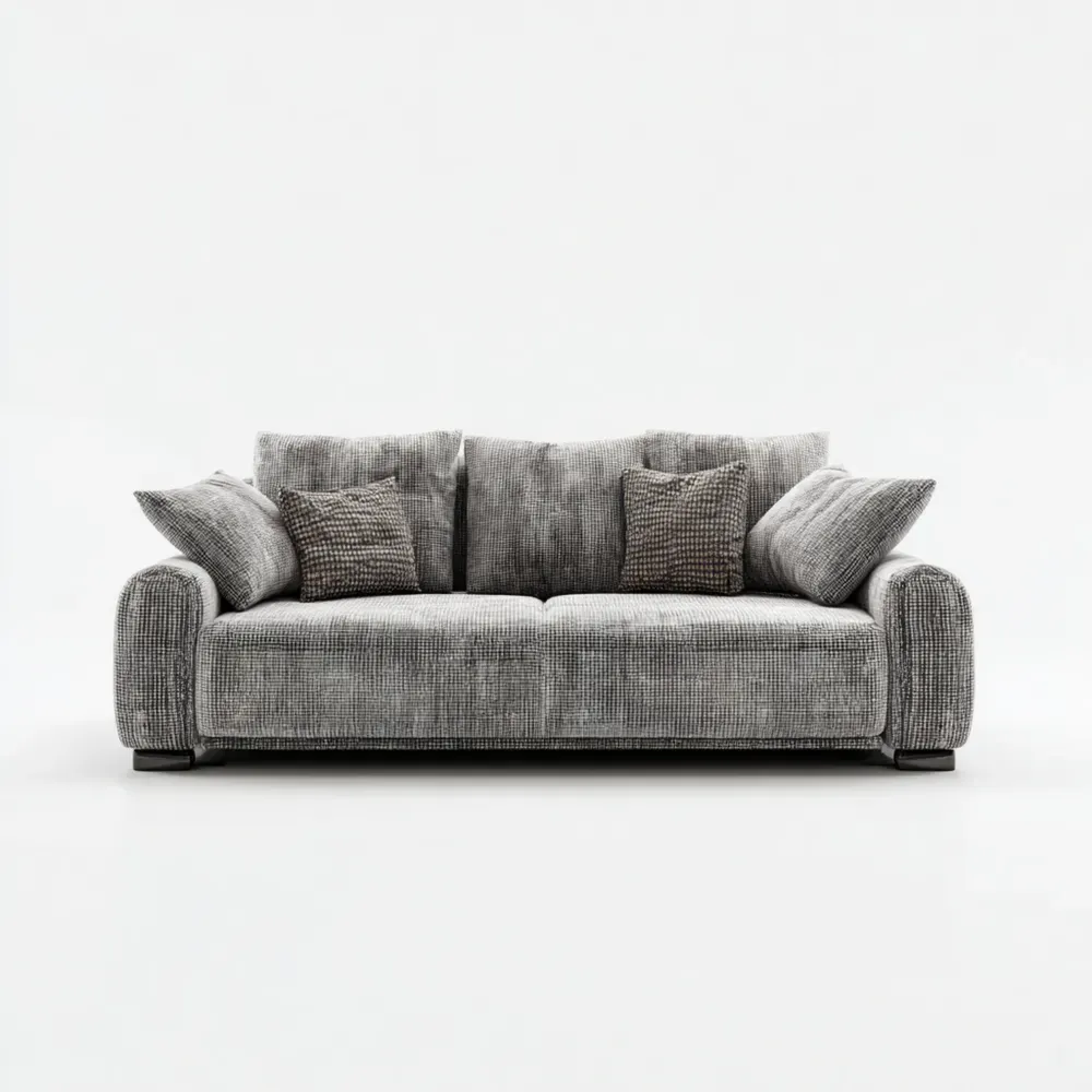 Canapé 2 places en Velours 200x90x85 cm - Gris Élégant - Design Contemporain