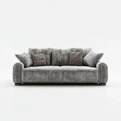 Canapé 2 places en Velours 200x90x85 cm - Gris Élégant - Design Contemporain