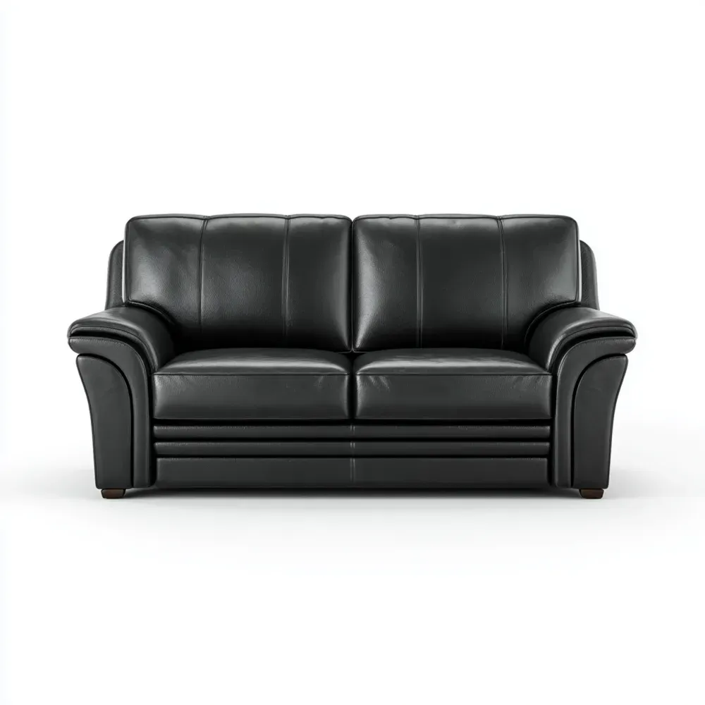 Canapé 2 places Cuir 145x90x85 cm - Noir - Design Classique