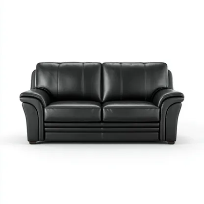 Canapé 2 places Cuir 145x90x85 cm - Noir - Design Classique