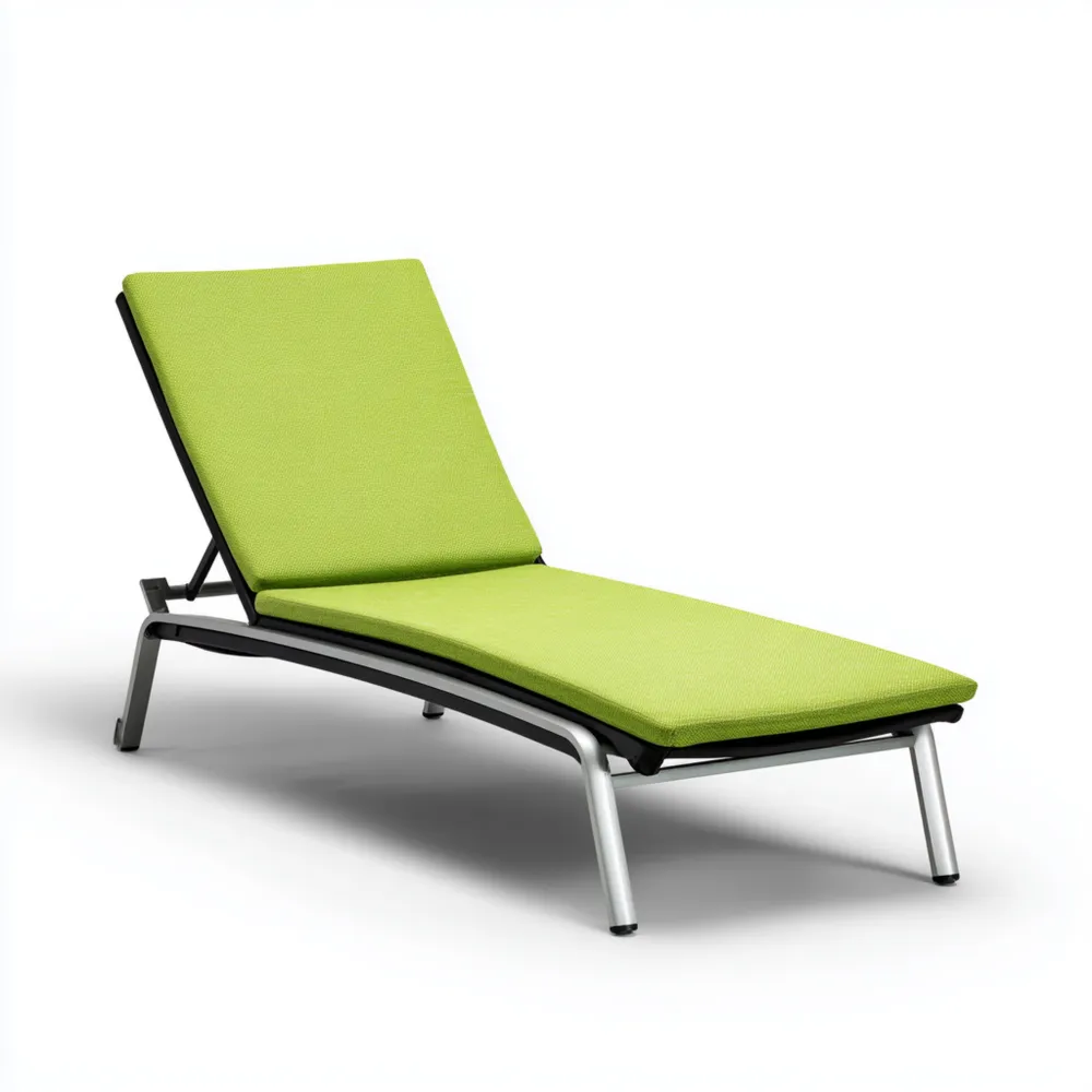 Chaise longue de jardin 200x70x40 cm – Aluminium – Vert – Design ergonomique