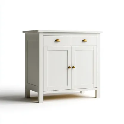 Meuble de rangement en bois 80x40x90 cm – Blanc – Design classique