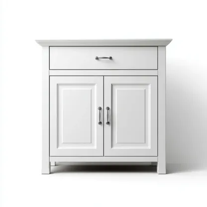 Meuble de rangement en bois 80x40x90 cm – Blanc – Style classique