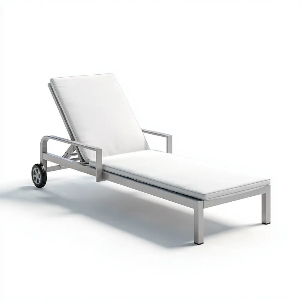 Lettino prendisole 200x65x35 cm in alluminio Bianco regolabile - Design moderno