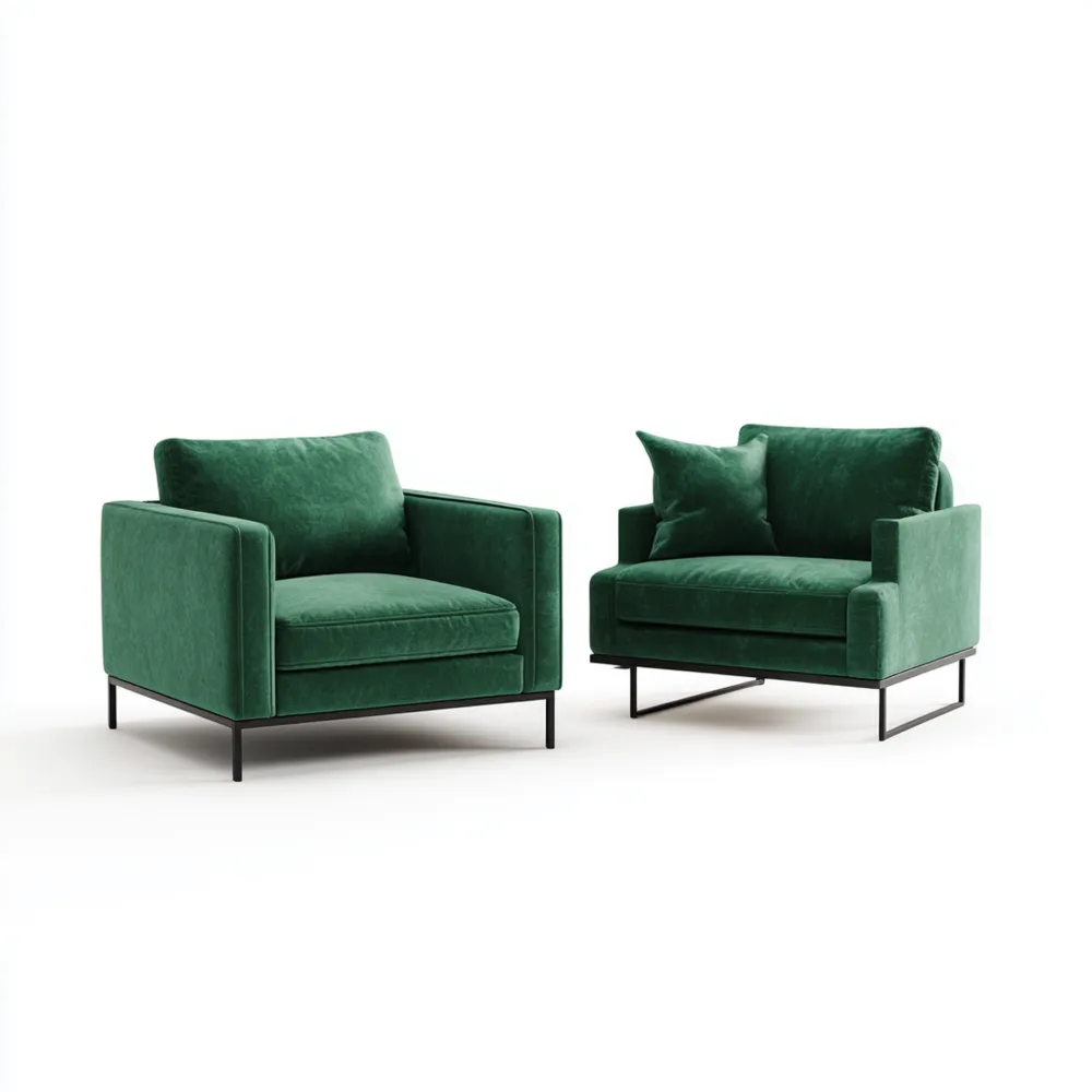 Set di poltrone velluto Verde 80x85x80 cm - Design moderno