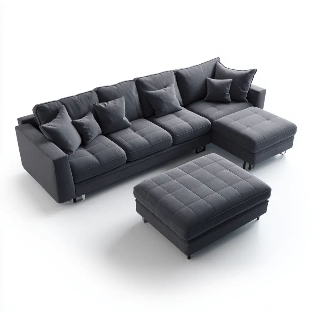 Set di divani in tessuto 250x160x85 cm – Grigio scuro – Design moderno