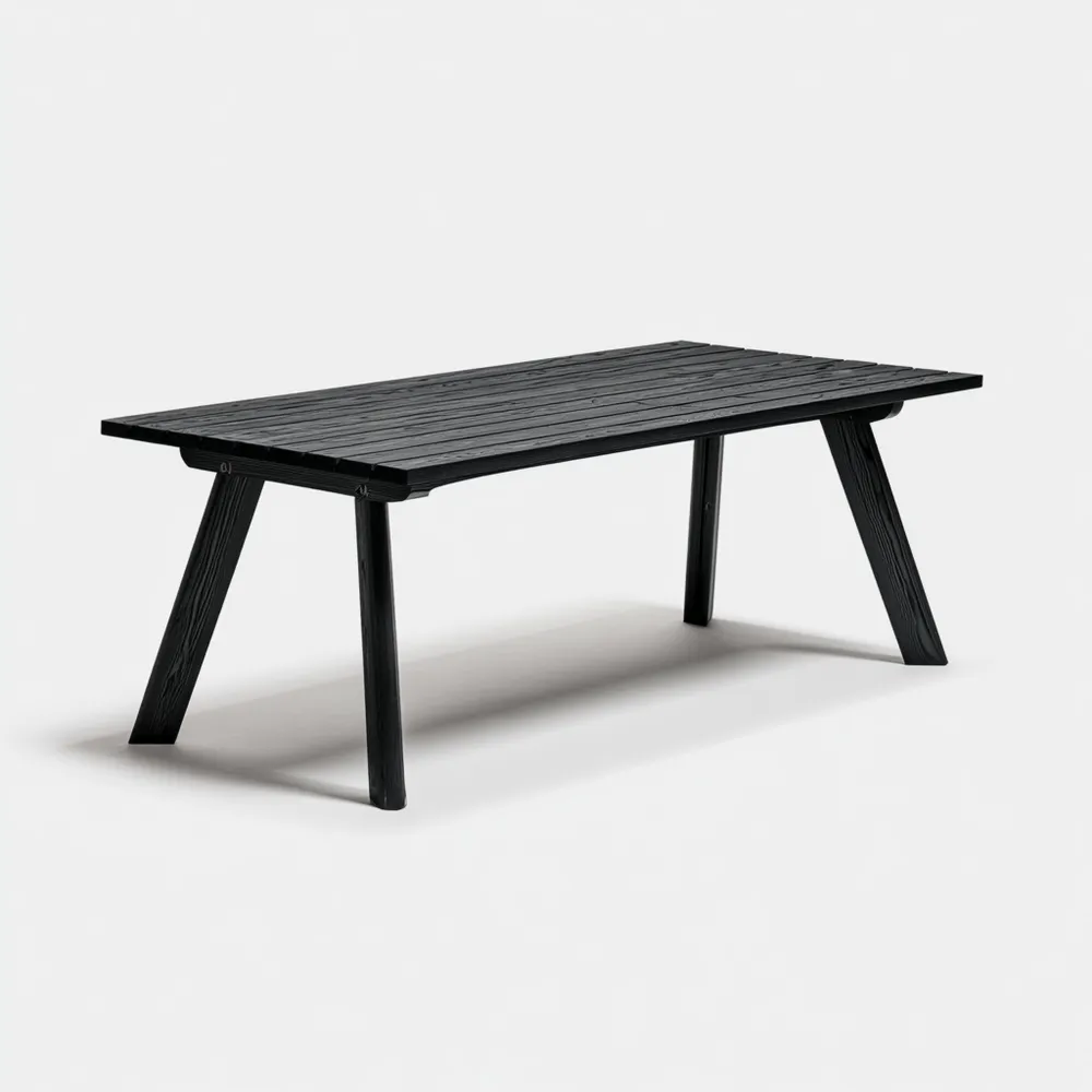 Table à manger en Bois 200x90x75 cm – Noir – Design Contemporain